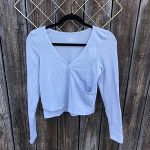 Light blue wrap top 💙
